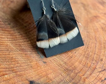 wild turkey feather earrings | handmade in the Pacific Northwest | lightweight & hypoallergenic