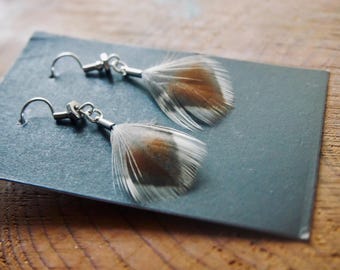 mountain quail feather earrings | handmade in the Pacific Northwest | lightweight & hypoallergenic