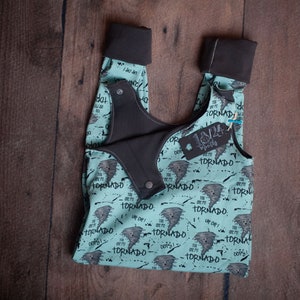 Tornado Print Baby Romper: Handmade Knit, 18-24 Months