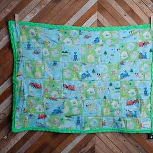 Infant Little Engine That Could Blanket Quilt Patchwork Minky RTS