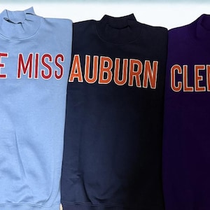 Mock Neck Embroidered Sweatshirt, Blue, UNC Chapel Hill, Carolina, Oversized, Medium and Large image 4