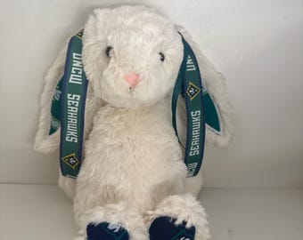 Hand-Customized Collegiate Keepsake Bunny - The University of North Carolina Wilmington UNCW