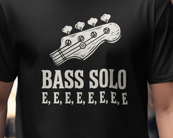 Bass Headstock E, Funny Bass Player Shirt, Gift For Bandmate, For Men And Women, Vintage Musician Tee, Humor Gildan T-Shirt