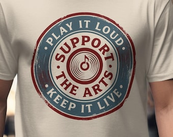 Vintage Vinyl Graphic T-Shirt, Support Live Music