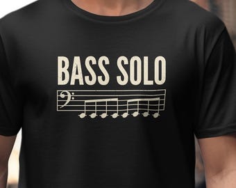 Bass Solo Notes, Funny Bass Player Shirt, Gift For Musician, For Men And Women, Humor Graphic Tee, Retro Gildan T-Shirt