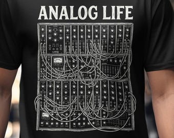 Analog Life Modular Synth Shirt, Retro Electronic Music Tee