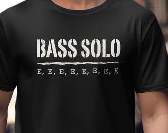 Bass Solo Stencil, Funny Bass Guitar Shirt, Gift For Musician, For Men And Women, Grunge Graphic Tee, Sarcastic Musician T-Shirt