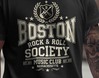 Boston Rock Society, Rock And Roll Shirt, Birthday Gift For Men, Retro Musician Tee, Comfort Colors T-Shirt, Vintage Band Tee For Women