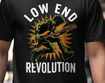 Low End Revolution, Bass Player Shirt, Musician Gift For Men & Women, Punk Rock Tee, Funny Bassist T-Shirt, Vintage Guitar Top