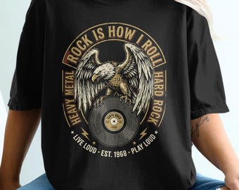 Vintage Eagle Record Heavy Metal Tee, Hard Rock Apparel, 1968 Classic Concert Shirt, Edgy Musician T-Shirt, Biker Style Top