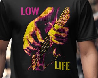 Low Life basgitaar, shirt bassist, cadeau voor muzikant, bassist T-shirt voor mannen en vrouwen, T-shirt retro band, grappige muziekkleding