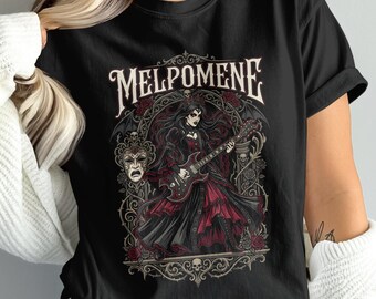 Melpomene Tragedy Mask, Gothic Musician Shirt, Gift For Guitar Player, For Men And Women, Retro Metal Tee, Comfort Colors T-Shirt
