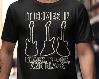 Black Guitars T-Shirt, Metalhead Rocker Tee, Musician Gift
