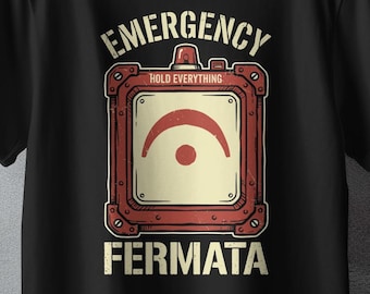 Emergency Fermata, Funny Music Teacher Shirt, Retro Band Geek Tee, Birthday Gift For Him, Comfort Colors Musician T-Shirt For Women