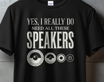 All These Speakers, funny audiophile shirt, gift for sound engineer, mens producer tee, vintage audio t-shirt, DJ birthday present