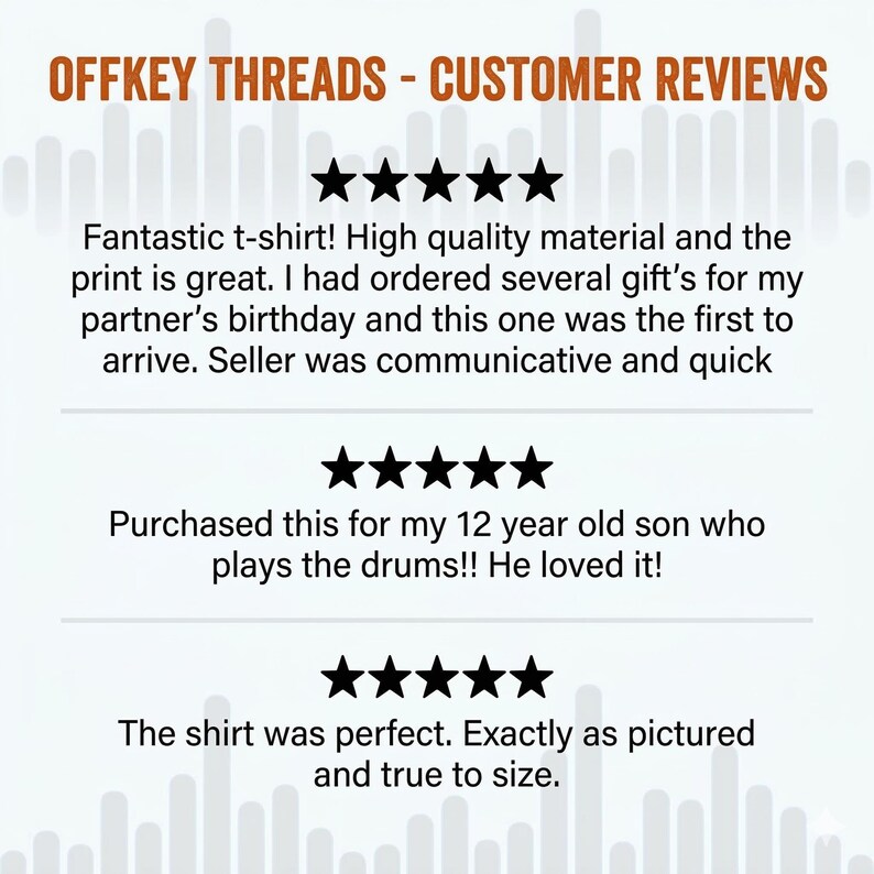 Bass Solo Stencil, Funny Bass Guitar Shirt, Gift For Musician, For Men And Women, Grunge Graphic Tee, Sarcastic Musician T-Shirt - OffKey Threads shop 5-star customer reviews card