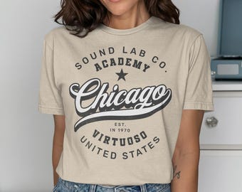 Chicago Shirt · Vintage Chicago Tee · Sound Lab Academy Shirt · Retro College Tee · Musician Gift · Chicago · Aesthetic Windy City T-Shirt