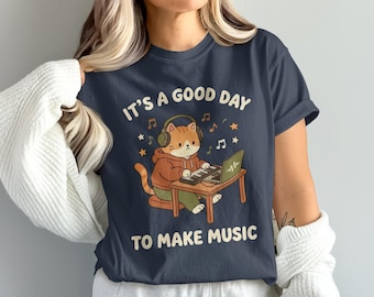 Lofi Cat Music Producer Shirt, Beatmaker Musician Tee