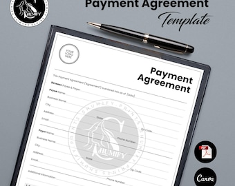 Customizable Payment Agreement Template | Canva Editable (PDF)