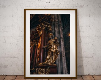 Gilded Statue in St. Stephen’s Cathedral, Vienna, Austria