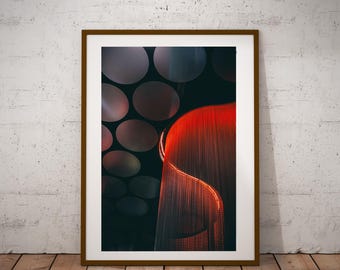 Red Glow and Circles, Museum Lighting, Berlin, Germany