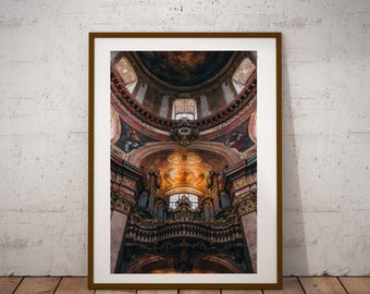 Ceiling and Organ Loft in St. Peter’s Church, Vienna, Austria