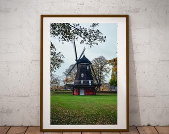 Historic Windmill at Kastellet, Copenhagen, Denmark