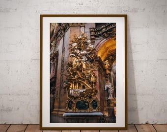 Ornate Baroque Details in St. Peter’s Church, Vienna, Austria