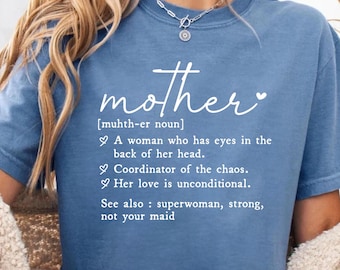 Comfort Colors® Mother Definition Shirt: Mama Noun Tee - Mom Quote Design Gift