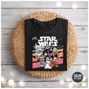Star Wars Disney Mashup Shirt - Funny Jedi Cartoon Lightsabers Bild 8