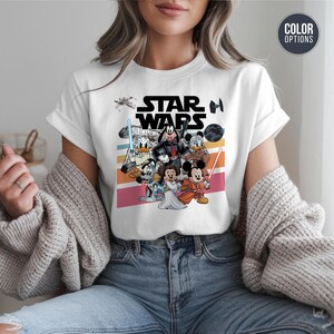 Star Wars Disney Mashup Shirt - Funny Jedi Cartoon Lightsabers Bild 2
