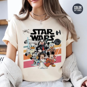 Star Wars Disney Mashup Shirt - Funny Jedi Cartoon Lightsabers Bild 1