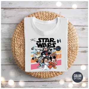 Star Wars Disney Mashup Shirt - Funny Jedi Cartoon Lightsabers Bild 7