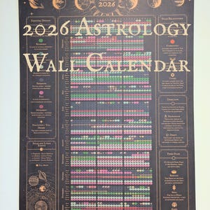 Astrology Wall Calendar 2026 | Celestial Weather Forecast Retrogrades, Full Moons, Eclipses & Planets | Astrological Poster