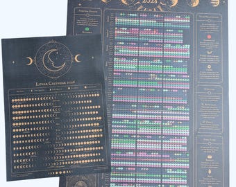 Zestaw referencyjny astrologii i kalendarza księżycowego na rok 2026 | Przewodnik po roku astrologicznym w formacie B2 A3