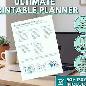Minimalist A4 Printable Planner | Workflow Tracker, Inventory Log & Success Checklist
