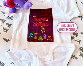 Safe & Loved Infant Bodysuit – Baby Onesie with Message