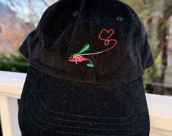 Vintage Corduroy Embroidered Cap | 100% Cotton Retro Hat