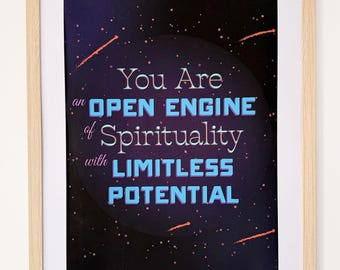 Spirituality Poster – Limitless Potential Art Print, Motivational Wall Art, Inspirational Home Decor, Mindfulness Gift