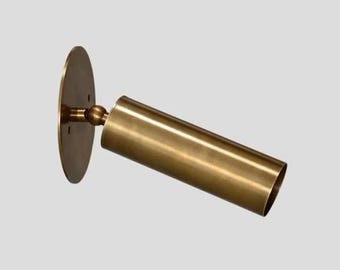Faretto da soffitto orientabile in ottone / Lampada moderna con faretto cilindrico girevole