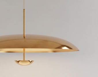 Handmade Brass Semi Flush Mount Light - Mid Century Modern Sputnik Chandelier