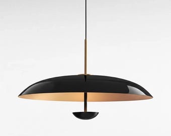 Lampada da soffitto a cupola in ottone fatta a mano, montaggio semi-incassato in stile moderno di metà secolo