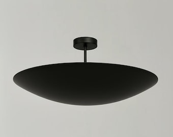 Lampadario a sospensione Sputnik da soffitto a 6 luci, stile moderno di metà secolo, nero opaco