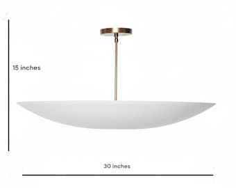 Raw Brass Sputnik Chandelier: Mid Century Modern Flush Mount Ceiling Light