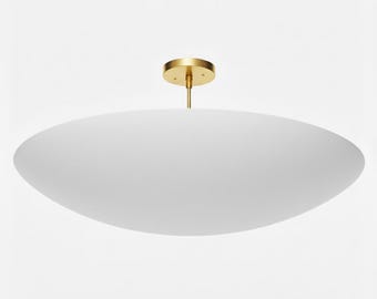 Lampada a sospensione a sei luci da soffitto, in stile Mid-Century, in ottone grezzo perforato, per camera da letto, di qualità premium.