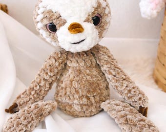 Perezoso de peluche de ganchillo hecho a mano, decoración suave para guardería, regalo para bebé