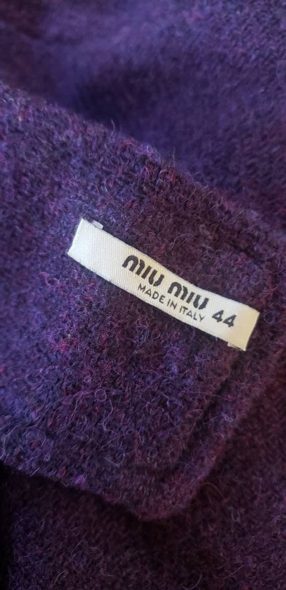 MIU MIU high waisted wool tweed skirt. Eggplant p… - image 5