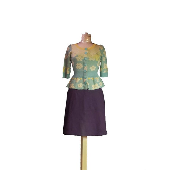 MIU MIU high waisted wool tweed skirt. Eggplant p… - image 7