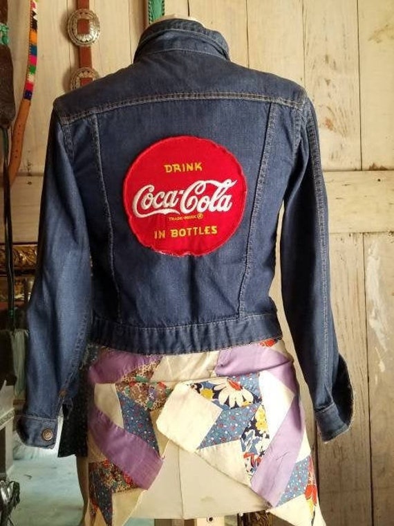 1940s denim blue Jean jacket with 1950s coke patch