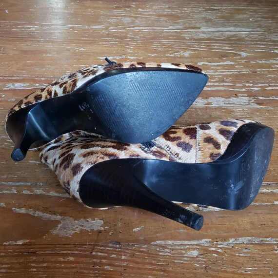 LEOPARD printed cowhide stiletto boots Size 7M 7 … - image 8